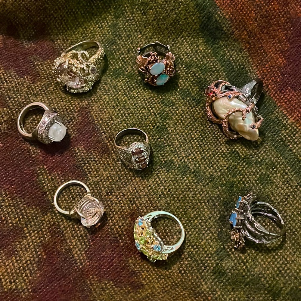 LOT Gem Stone Rings 8